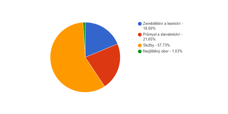 Struktura podnikatelských subjektů podle odvětví v obci Josefov v roce 2016