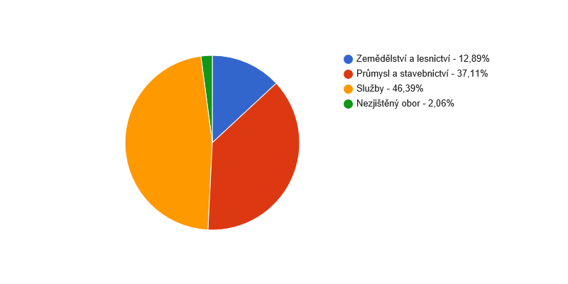 Struktura podnikatelských subjektů podle odvětví v obci Kameničky v roce 2016