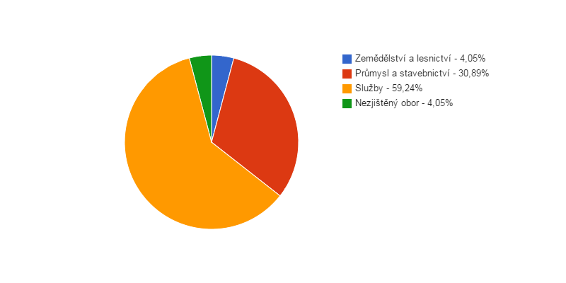 <i class="fa fa-pie-chart fa-lg"></i> Struktura podnikatelských subjektů podle odvětví v obci Ochoz u Brna v roce 2013