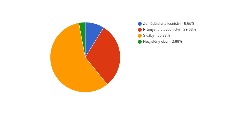 Struktura podnikatelských subjektů podle odvětví v obci Hoštka v roce 2018