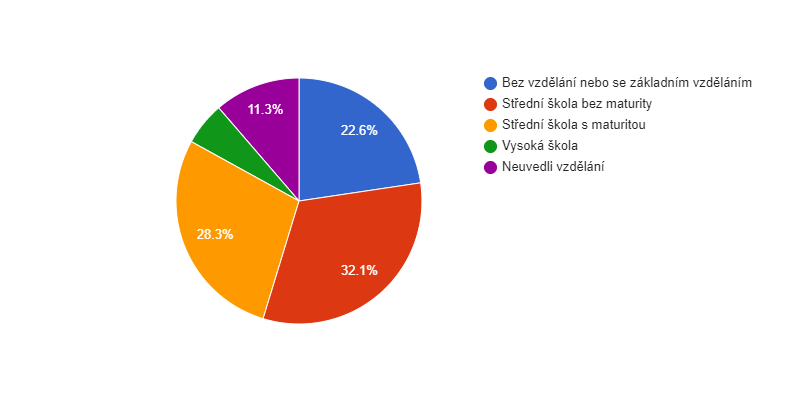 Vzdělanostní struktura obyvatel obce Vrážné v roce 2011